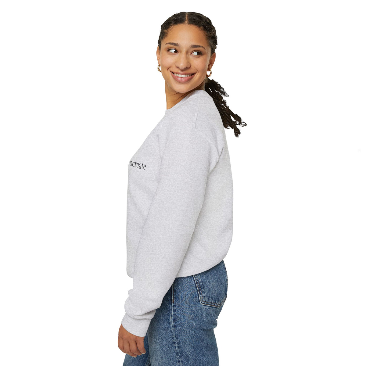 shelovestocreate script logo Sweatshirt | minimalist typography, white crewneck
