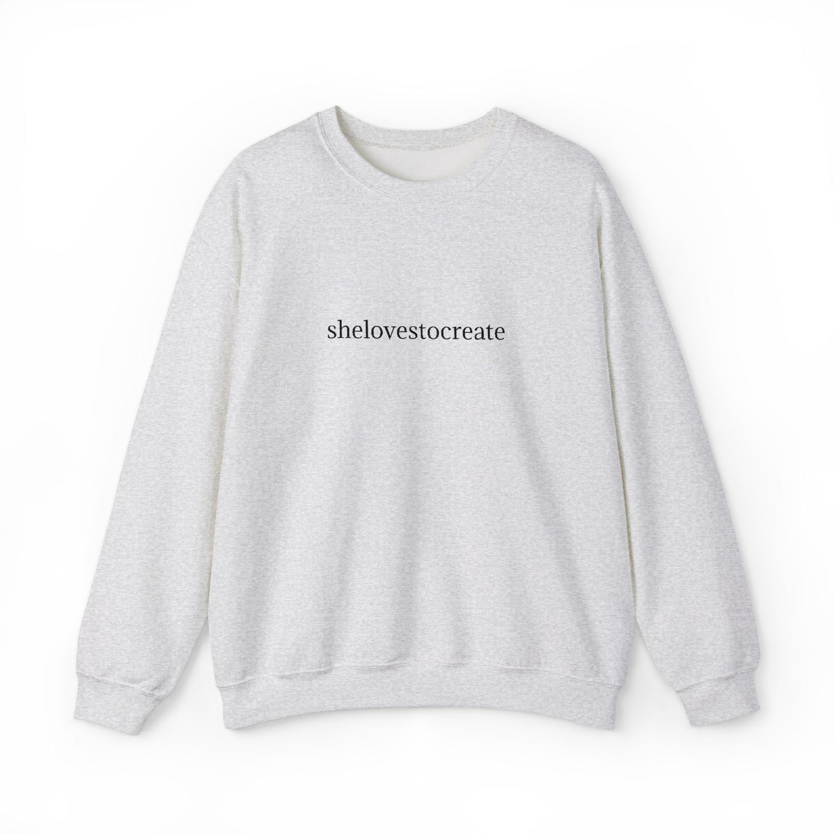 shelovestocreate script logo Sweatshirt | minimalist typography, white crewneck